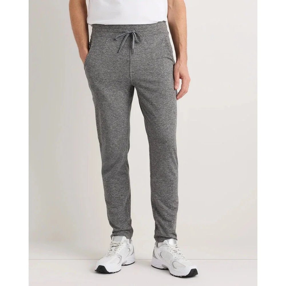 Quince Men's Gray Flowknit Performance Pants Large L Joggers Drawstring Active